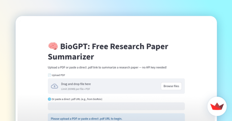 BioGPT Research Paper Summarizer